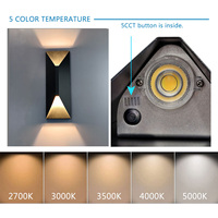 Lámpara de Pared LED de 22W 5CCT, Impermeable IP65, de Aluminio para Exteriores, 1600LM, ETL, para Villa, Patio, Pasillo