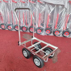 Cesta de jardín deslizante de aluminio <span class=keywords><strong>Dolly</strong></span> 100kg Capacidad de carga Carro de herramientas de goma Carro de empuje de cuatro ruedas Moving <span class=keywords><strong>Home</strong></span> <span class=keywords><strong>Dolly</strong></span> OEM personalizable - Product Image 1