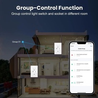 Prise intelligente double standard US Tuya WiFi avec ports de charge rapide USB+Type-C, 15A, prise en charge du contrôle à distance/par la voix/programmation via l'application