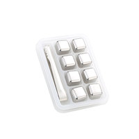 Ensemble de glaçons en acier inoxydable 304 de haute qualité-Boîte-cadeau de verres en pierre à whisky, roches de refroidissement réutilisables pour boissons au vin et au whisky