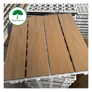 Échantillon Gratuit - Installation Facile - Carreaux de <span class=keywords><strong>Terrasse</strong></span> Extérieurs Imperméables en Bois Composite à Rayures Verticales 300*300 - Système d'Emboîtement - Product Image 2