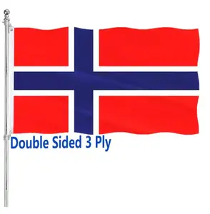 高品質のカスタム3x5Ftノルウェー国旗屋外3プライヘビーデューティーポリエステル屋内屋外バナー用両面ノルウェー国旗