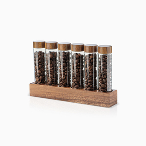 Monodose chicco <span class=keywords><strong>di</strong></span> caffè cantina <span class=keywords><strong>di</strong></span> dosaggio fiale <span class=keywords><strong>di</strong></span> <span class=keywords><strong>vetro</strong></span> chicco <span class=keywords><strong>di</strong></span> caffè tubi <span class=keywords><strong>di</strong></span> stoccaggio <span class=keywords><strong>con</strong></span> coperchi e legno espositore - Product Image 5