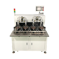 Machine automatique à grande vitesse de bobinage et de torsion de moteurs de ventilateurs de plafond, à commande PLC CNC à quatre stations, avec fonction de coupe de fil