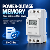 THC15A Saklar Timer Digital AC 220V DIN Rail yang Dapat Diprogram, Saklar Waktu Harian Mingguan dengan 16 Program Nyala Mati