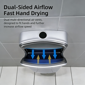 เครื่องเป่ามือสำหรับห้องน้ำเชิงพาณิชย์, เครื่องเป่ามือไฟฟ้าแบบไร้สัมผัส, เสียงเงียบพิเศษ, แบบติดผนัง - Product Image 4