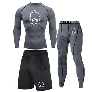 热销运动套装男士跑步运动服，快干透气紧身长袖晨跑链骑行 - Product Image 5