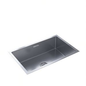 Évier de cuisine double en acier inoxydable brossé Rakinl, design moderne rectangulaire à encastrer, 30x18 pouces - Product Image 1