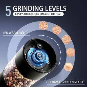 Appareil de cuisine, moulin à sel et à poivre électrique fonctionnant sur piles, moulin à poivre automatique - Product Image 2