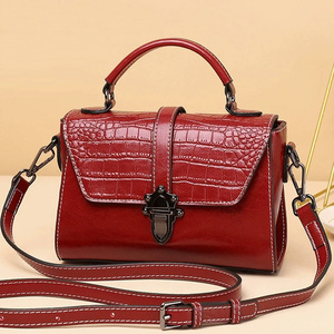 Sac à bandoulière pour femme en cuir motif crocodile haut de gamme, sac à main décontracté en cuir de vachette, sac cosmétique tendance pour filles - Product Image 2