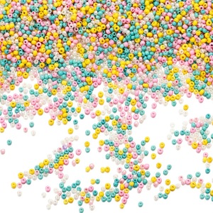 Macaron Colored Glass Seed Beads 2mm Hole 1mm Diameter Scattered Beads For DIY <b>Childrens</b> Crafting Supplies - Product Image 2