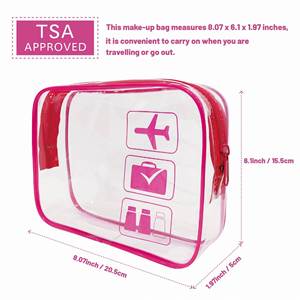 Custom TSA Approved Polyester Clear for <b>Case</b> with Zipper Quart Size Airline Carry-On Compliant for Travel and Gifts - Product Image 4