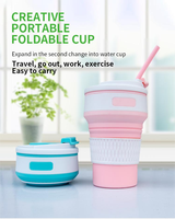 Bouteilles d'eau et gourdes de sport en silicone réutilisables, sans BPA, de qualité alimentaire, avec indicateur de température, pour boissons chaudes et froides, modèles motivants, pour enfants, vente en gros