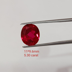 Rubí Cultivado en Laboratorio, Corte Ovalado, Gema Suelta, Rojo Intenso, Calidad Premium, Piedra Sintética para Joyería, Hecho a Mano - Product Image 2