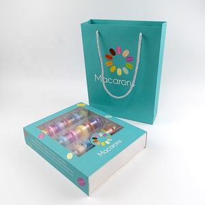 Hộp <span class=keywords><strong>Macaron</strong></span> Tùy Chỉnh Với Bộ Túi Mua Sắm Bằng Giấy Hộp Quà Tặng Thực Phẩm Tráng Miệng Hàng Loạt Bao Bì - Product Image 2
