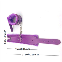 Esposas y tobilleras de piel sintética esponjosas de Bondage Bdsm para juegos SM, uso en parejas, ejercicios Kegel amarillos Unisex