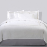 Chambre à coucher de luxe Marriott Hotel Draps en tissu double face 100 coton Ensembles de housses de couette