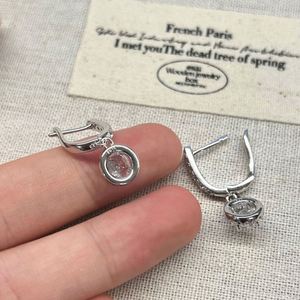 Nouveauté Dylam : Boucles d'oreilles pendantes classiques en argent S925 plaqué rhodium avec zircone cubique 5A, bijoux à clipser - Product Image 3