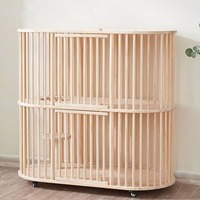 Nouvelle cage pour chat en bois massif sur mesure du fabricant, villa pour chat en bois massif, maison pour chat duplex en bois massif, maison pour chat à deux niveaux en bois massif