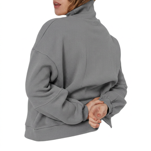 Material Comfortable Fit Warm <b>Pullover</b> <b>Sweater</b> For Women Casual Women Mock Neck Sweatshirt Soft Cotton Fabric High Quality - Product Image 2