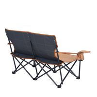 Kursi Lipat Ganda untuk Bersantai di Luar Ruangan, Kursi Camping Baja Karbon, Kursi Pancing dengan Sandaran Sofa, Lipat Modern, Oxford, untuk Pasangan
