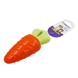 Juguete para masticar para perros Pawmino Tpr, forma de zanahoria, chirriante, duradero, para la dentición de perros pequeños, medianos y grandes - Product Image 2