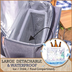 Sac à dos isotherme personnalisé pour pique-nique familial en plein air, sac à déjeuner pour 4 personnes - Product Image 6