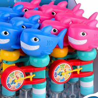 2 en 1 Baguette à bulles Shark Hand Toy Ocean Adventure Music Bubble Stick for Kids Outdoor Play and Beach Fun