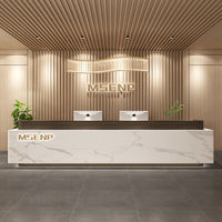 Comptoir de réception minimaliste commercial pour hall d'hôtel, bureau, entreprise, bar et caisse avec rangement