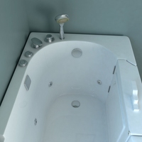 Baignoire en acrylique pour personnes âgées Baignoire avec porte Massage blanc Moderne Relax 5 Set Autoportant