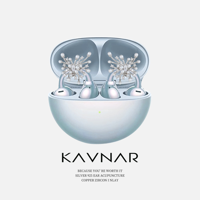 KAVNAR Bulk Decorative Earbud Clips Firework Butterfly Platinum Plated Cubic Zirconia Detachable Charms