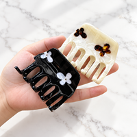 Pince à cheveux élégante en acétate de fleurs Ume Luxury pour femmes, accessoires pour cheveux mi-liaqués, logo personnalisé, OEM, ODM, vente en gros
