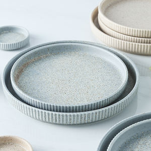 Towin 8 inci 10 inci disesuaikan Speckled Modern porselen piring datar keramik Microwave aman tahan lama Pesta Jamuan pernikahan - Product Image 3