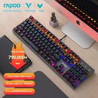 Teclado Mecánico para Juegos Rapoo V500 con Cable, 87/104 Teclas, Interruptores Negros, Azules, Marrones y Rojos, 60 Millones de Clics, para PC y Portátil