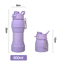 Bouteille d'eau pliable en silicone antidérapante, écologique, réutilisable, cadeau promotionnel