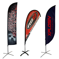 Drapeau publicitaire personnalisé en polyester à plumes – Bannière promotionnelle extérieure sur pied avec logo et texte sur mesure