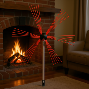 Kit de nettoyage de cheminée, 10 tiges flexibles en nylon de 10 m, ensemble d'outils de nettoyage de cheminée, brosse ronde pour cheminée à bois, accessoires - Product Image 2