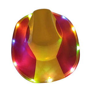 Sombrero de Vaquero con Luces LED Intermitentes de Colores, Sombrero con Diseño de Bandera Nacional para Fiestas, Festivales y Eventos Deportivos - Product Image 3