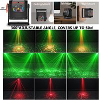 Luces de Fiesta con Control Remoto Activadas por Sonido YSH, 60 Patrones, Mini Luz Estroboscópica de Discoteca, Luz Láser para Clubes, Alimentada por USB