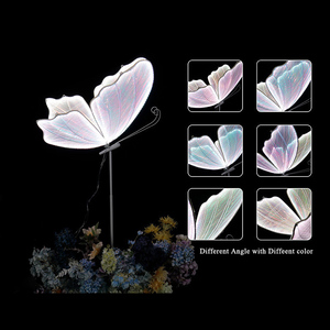 LANJO Colour Change Led Light Stage <b>Backdrop</b> Butterfly with reflective paper Floor lamp Led Walkway Decorative Butterfly <b>Stand</b> - Product Image 5