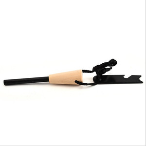 Flint And Steel Fire Starter Wooden Handle Magnesium Alloy Outdoor Survival Tool Camping Stick - Product Image 3