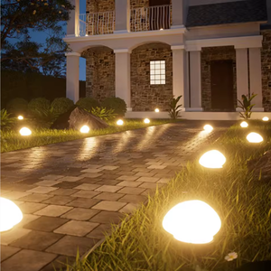 Lampes solaires d'extérieur en forme de galets RGB, lampes LED étanches pour allées de jardin, patio – changement de couleur, marche/arrêt automatique - Product Image 1