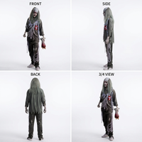 Costume de Médecin Zombie d'Halloween, Tenue d'Horreur Sanglante, Déguisement Unisexe Adulte pour Cosplay, Maison Hantée, Hommes et Femmes