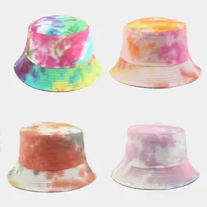 2024 Mới Đến Mùa Xuân Bán Buôn Phụ Nữ Ngư Dân Mũ Người Đàn Ông Của Tie Dye Có Thể Đảo Ngược Đầy Màu Sắc Hat Phụ Nữ Xô Mũ Cho Unisex