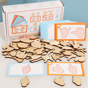 Montessori Inspired Kindergarten Other Educational Toys Puzzle Matching Gesture Cross-Border Desktop Building Blocks Awareness - Product Image 3