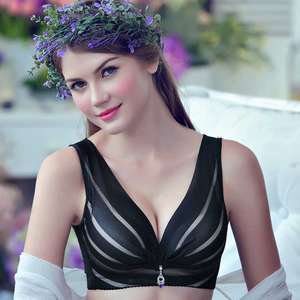 Women's <strong>No</strong> Underwire Thin <strong>Bra</strong> Cover Plus Size 3/4 Cup Solid Pattern Thongs <strong>Bra</strong> Breathable Eco-Friendly - Product Image 3