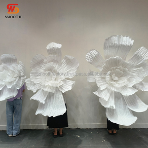 LEDA Wedding Events Decor Supplies Handmade Artificial <b>Paper</b> Green Organza Soft Giant Flower for Wedding Party - Product Image 3