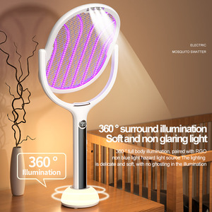 <span class=keywords><strong>Raquette</strong></span> anti-insectes <span class=keywords><strong>électrique</strong></span> portable avec affichage numérique de la puissance et lampe de nuit intégrée - Product Image 6