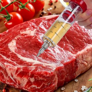Kit d'injecteur de marinade pour viande - <span class=keywords><strong>Seringue</strong></span> portable en acier inoxydable avec aiguilles et brosse de nettoyage pour barbecue, dinde, bœuf - Outils de cuisson pour injecter des saveurs - Product Image 4