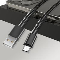 Grosir kualitas tinggi nilon jalinan 3,3 kaki Tipe C kabel Usb C untuk telepon pengisian kabel Data dinding kabel pengisi daya Data Usb
